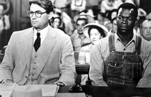 Gregory Peck (left) and Brock Peters in a pivotal scene from the 1962 film "To Kill a Mockingbird."