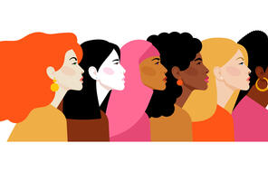 Graphic of multi-ethnic women