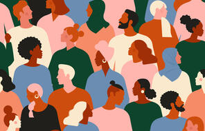 Stock photo of Crowd Of Diverse Men And Women.
