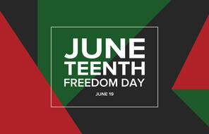 Juneteenth Independence Day. Freedom or Emancipation day. Annual American holiday, celebrated on June 19. African American history and heritage. Poster, greeting card, banner and background