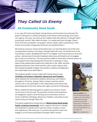 Cover page for They Called Us Enemy All-Community Read guide