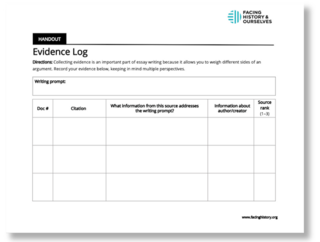 Evidence Log Template Preview