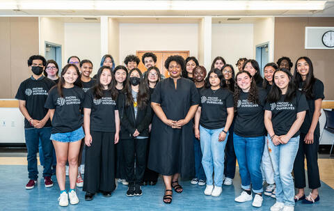 Stacey Abrams and Facing History & Ourselves Students