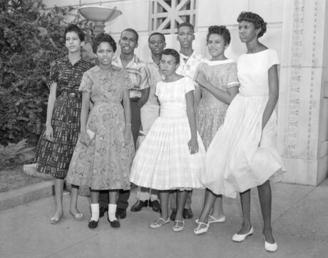 Portrait of eight of The Little Rock Nine Students